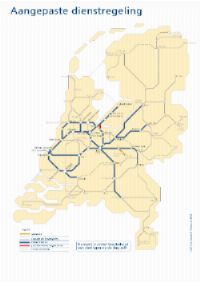 Overzicht NS nooddienstregeling voor zondag 5 en maandag 6 februari