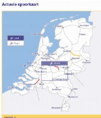 NS start met interactieve spoorkaart met storingen