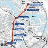 Bouwvakker valt van trap bij bouw NoordZuidlijn