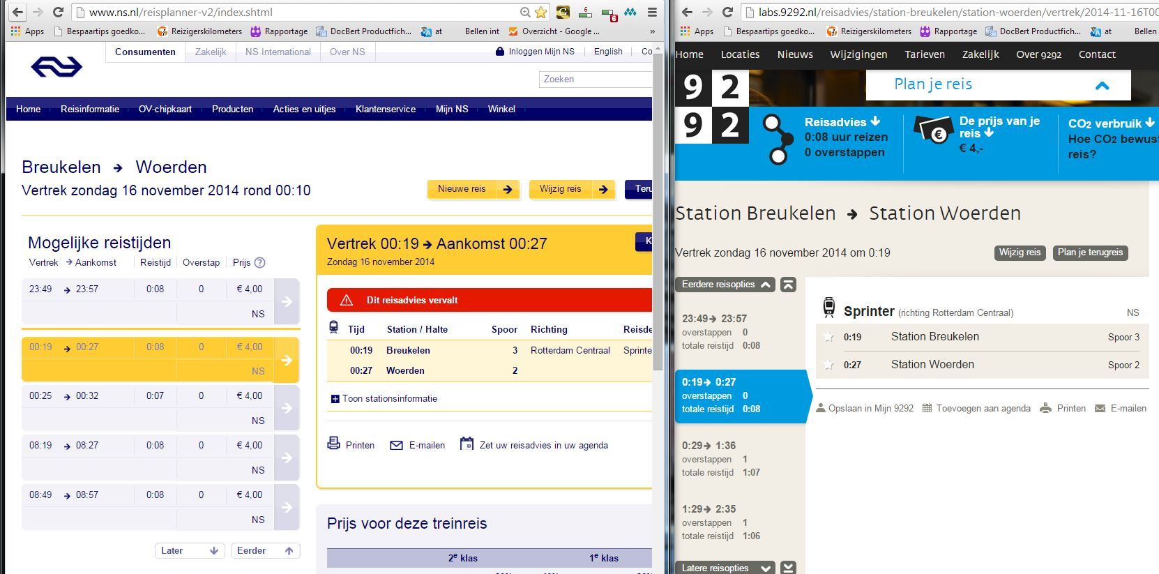Ook 9292 lanceert realtime reisplanner